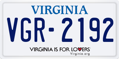VA license plate VGR2192