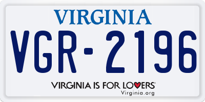 VA license plate VGR2196