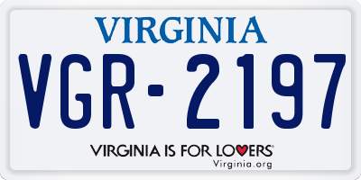 VA license plate VGR2197