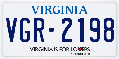 VA license plate VGR2198