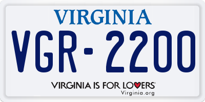 VA license plate VGR2200