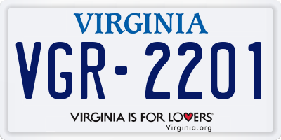 VA license plate VGR2201