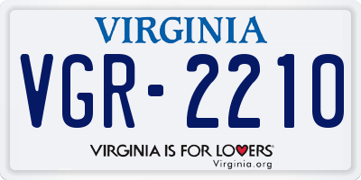 VA license plate VGR2210