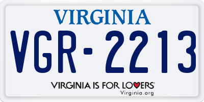 VA license plate VGR2213