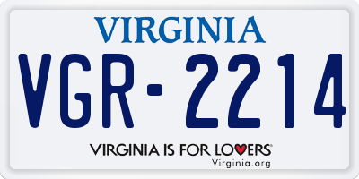 VA license plate VGR2214