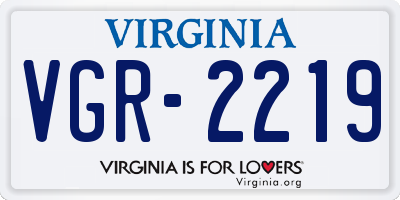 VA license plate VGR2219