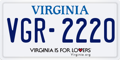 VA license plate VGR2220