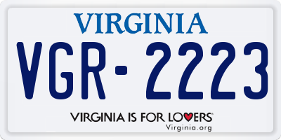 VA license plate VGR2223