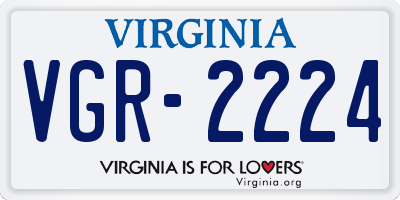 VA license plate VGR2224