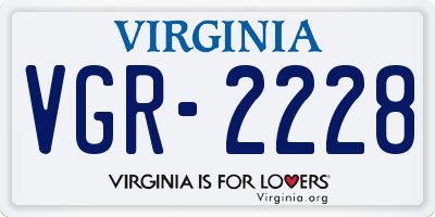 VA license plate VGR2228
