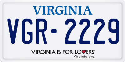 VA license plate VGR2229