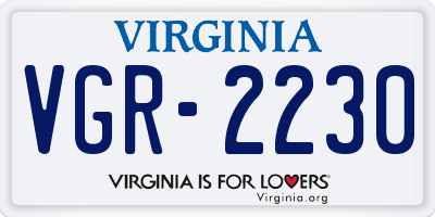 VA license plate VGR2230