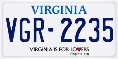 VA license plate VGR2235