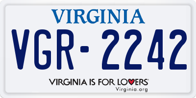 VA license plate VGR2242