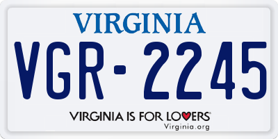 VA license plate VGR2245