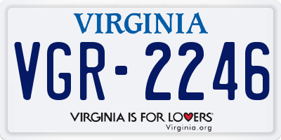 VA license plate VGR2246