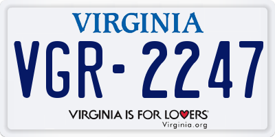 VA license plate VGR2247