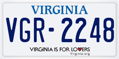 VA license plate VGR2248
