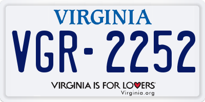 VA license plate VGR2252