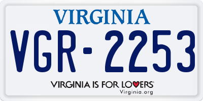 VA license plate VGR2253
