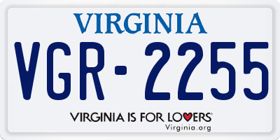 VA license plate VGR2255