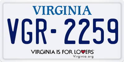 VA license plate VGR2259
