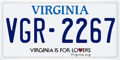 VA license plate VGR2267