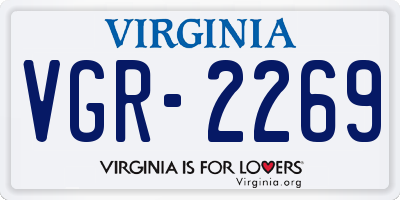 VA license plate VGR2269