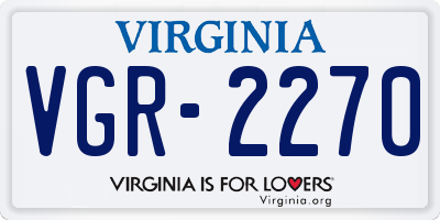 VA license plate VGR2270
