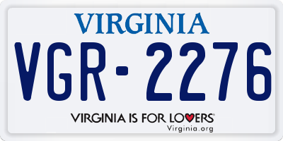 VA license plate VGR2276
