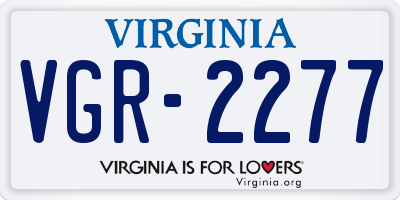 VA license plate VGR2277