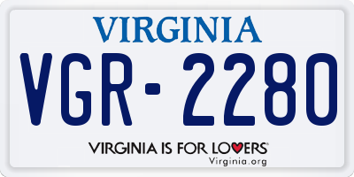VA license plate VGR2280