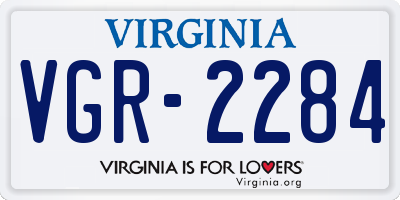 VA license plate VGR2284