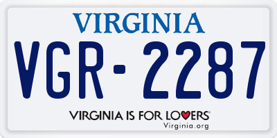 VA license plate VGR2287