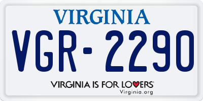 VA license plate VGR2290