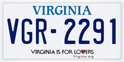 VA license plate VGR2291