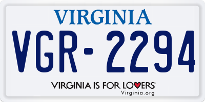 VA license plate VGR2294