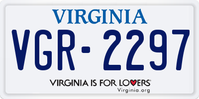 VA license plate VGR2297