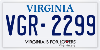 VA license plate VGR2299