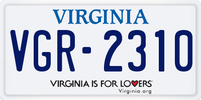 VA license plate VGR2310