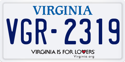 VA license plate VGR2319