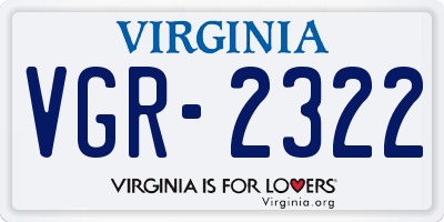 VA license plate VGR2322