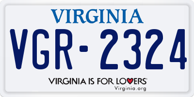 VA license plate VGR2324