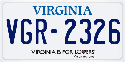 VA license plate VGR2326