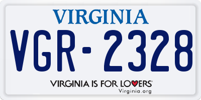 VA license plate VGR2328