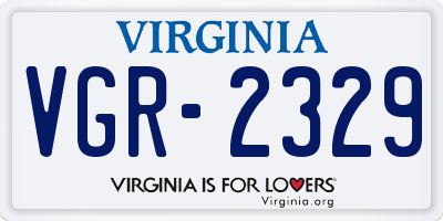VA license plate VGR2329