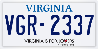 VA license plate VGR2337