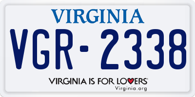 VA license plate VGR2338