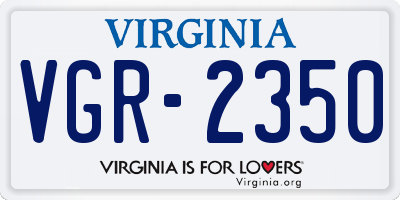 VA license plate VGR2350