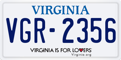 VA license plate VGR2356